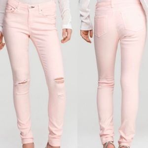 Rag & Bone Blush/Peach Distressed Skinny Jeans